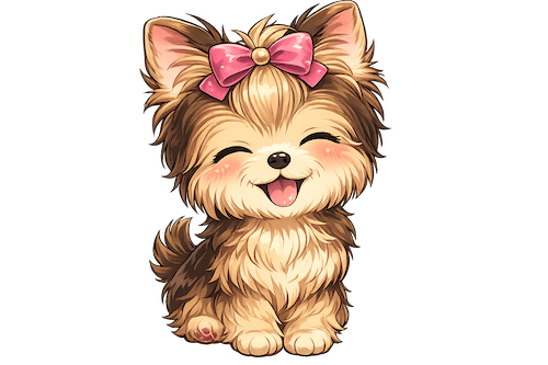 cartoon kawaii yorkie