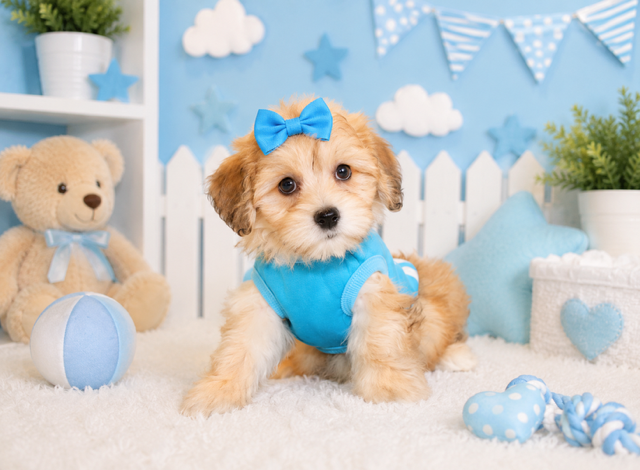 maltipoo cream puppy